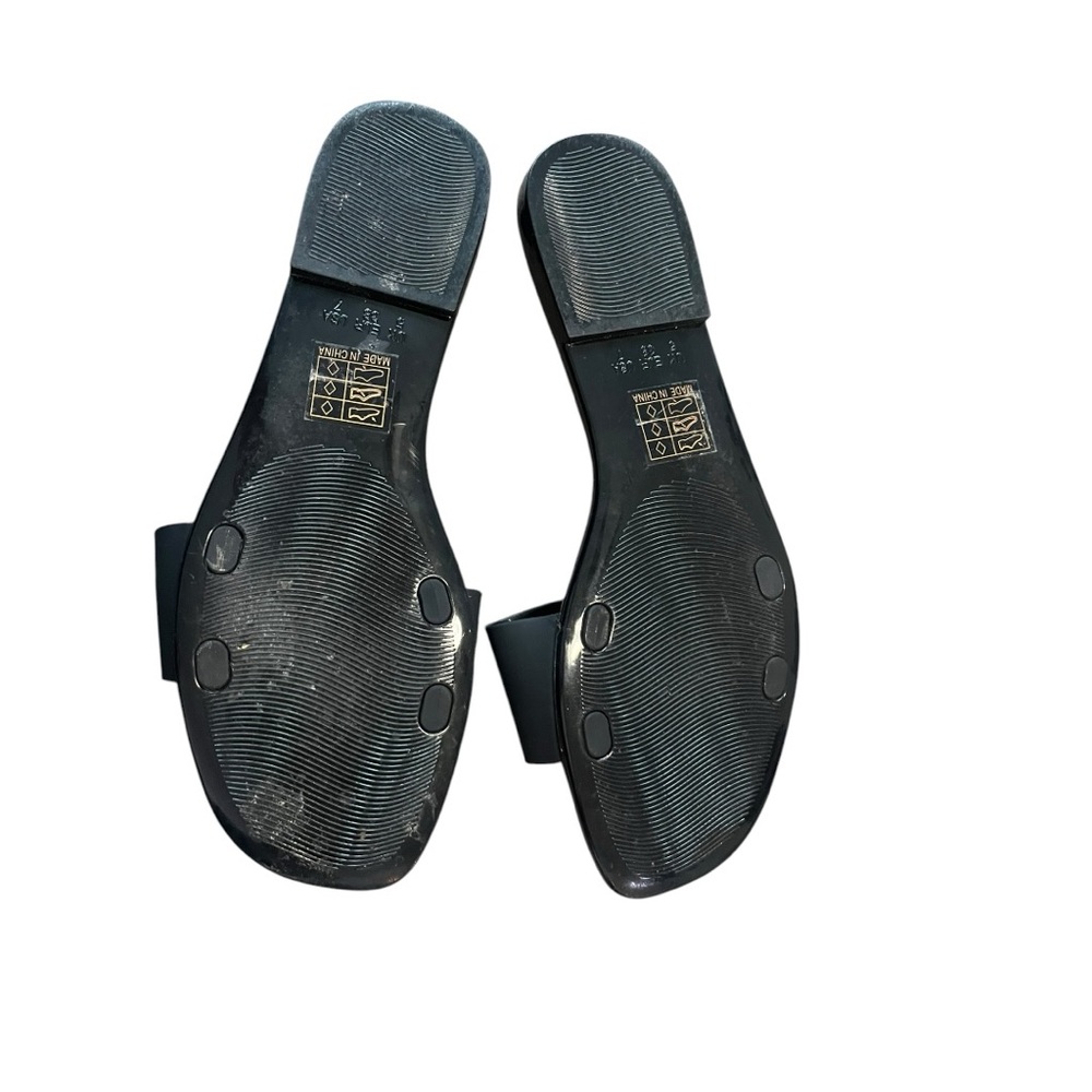 #65 - Classic Black Slide Sandals - Women's Minimal Slip-On, Size 7 USA - Picture 6 of 9